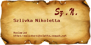 Szlivka Nikoletta névjegykártya